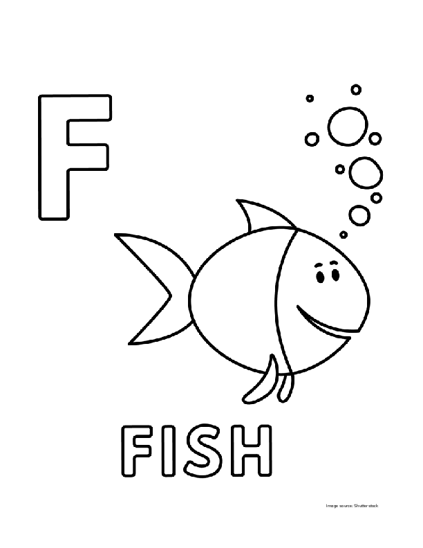F is for Fish Coloring Sheet